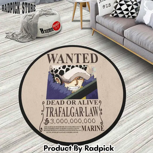 Trafalgar law round rug custom one piece anime circle carpet  rp0001830